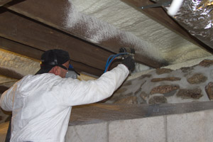 Spray Foam in the crawl space in Easton