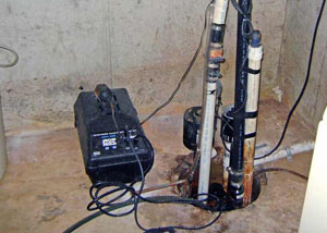 Pedestal sump pump system installed in a home in Tobyhanna